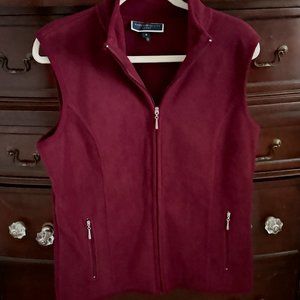 Karen Scott Sport Burgundy Fleece Vest - Size M